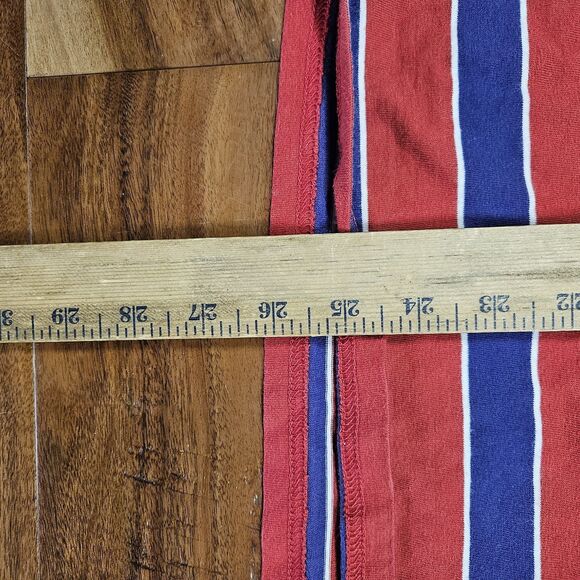 VINTAGE Guess T Shirt Men Sz M Blue Red Striped Embroidered Logo Casual 00s Y2K - Picture 5 of 7